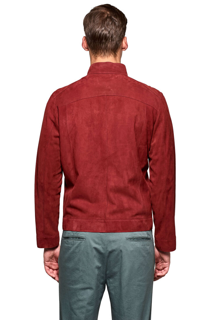 Men's Burgundy Double Sided Genuine Suede Leather Jacket - 3