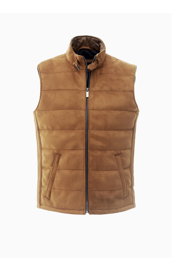 NICOLAS ZIPPERED FAUX LEATHER VEST - 10