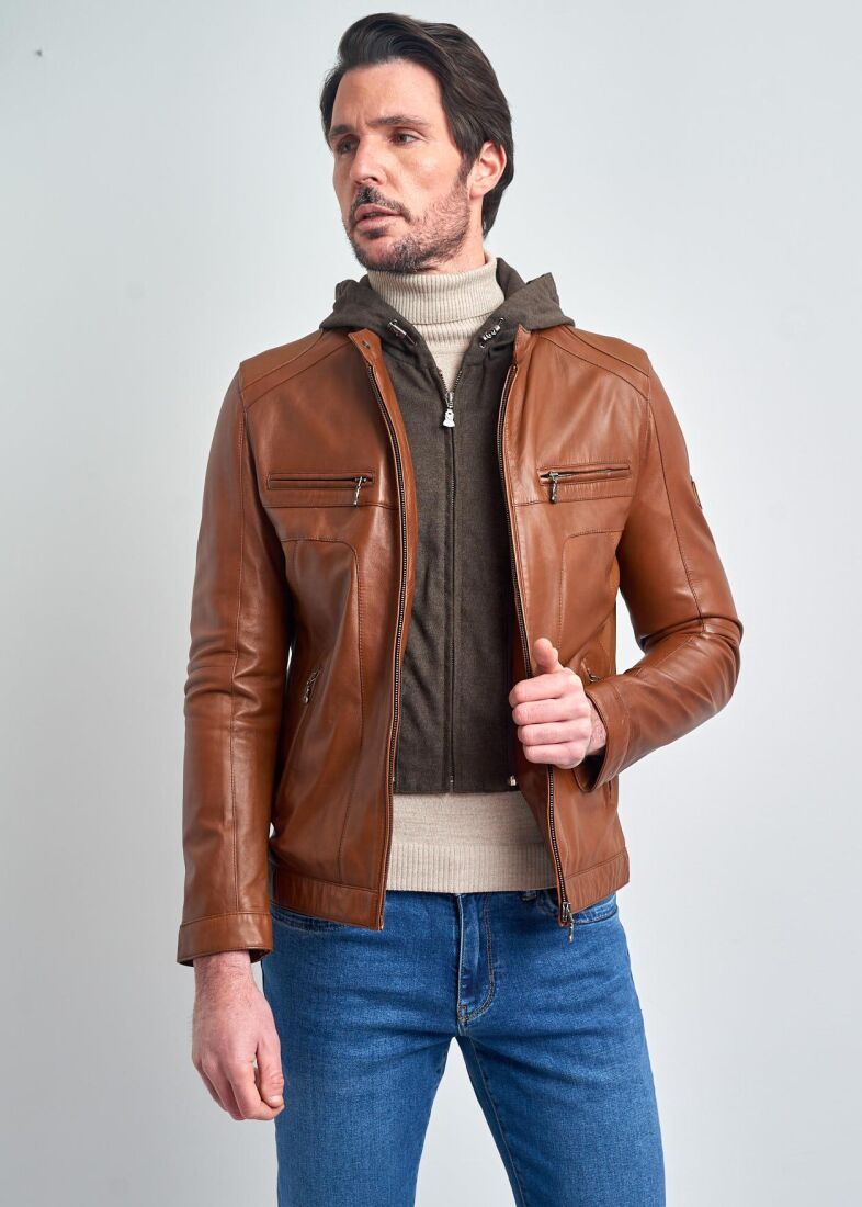 PIERRE CARDIN MEN'S LEATHER COAT - 1