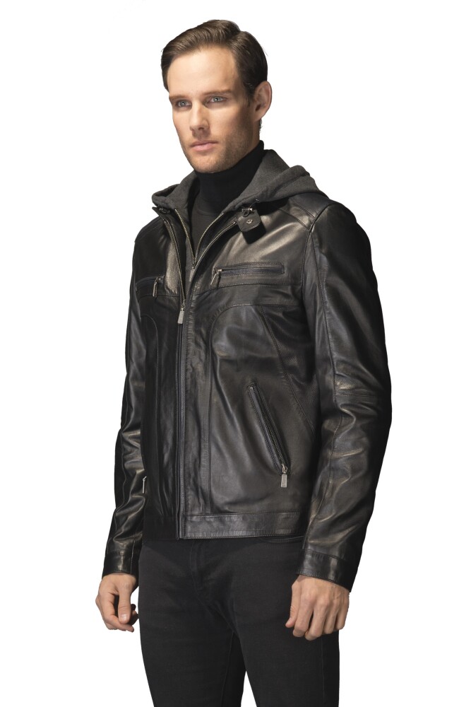 PIERRE CARDIN MEN'S LEATHER COAT - 7