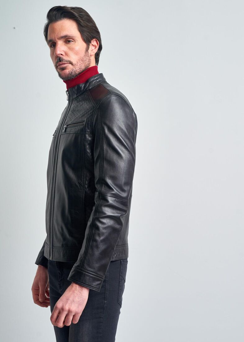 RENAUD BIKER GENUINE LEATHER JACKET - 6