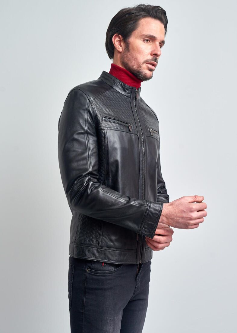 RENAUD BIKER GENUINE LEATHER JACKET - 8