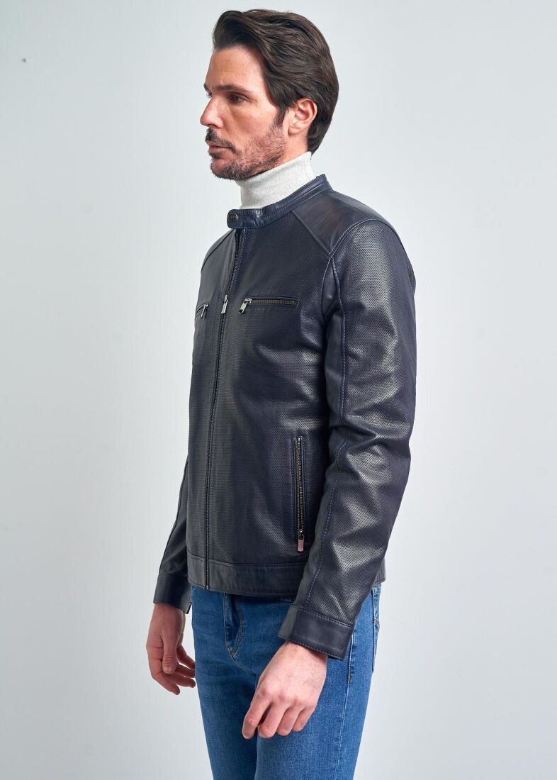 THEODORE SLIM CUT BIKER GENUINE LEATHER JACKET - 2