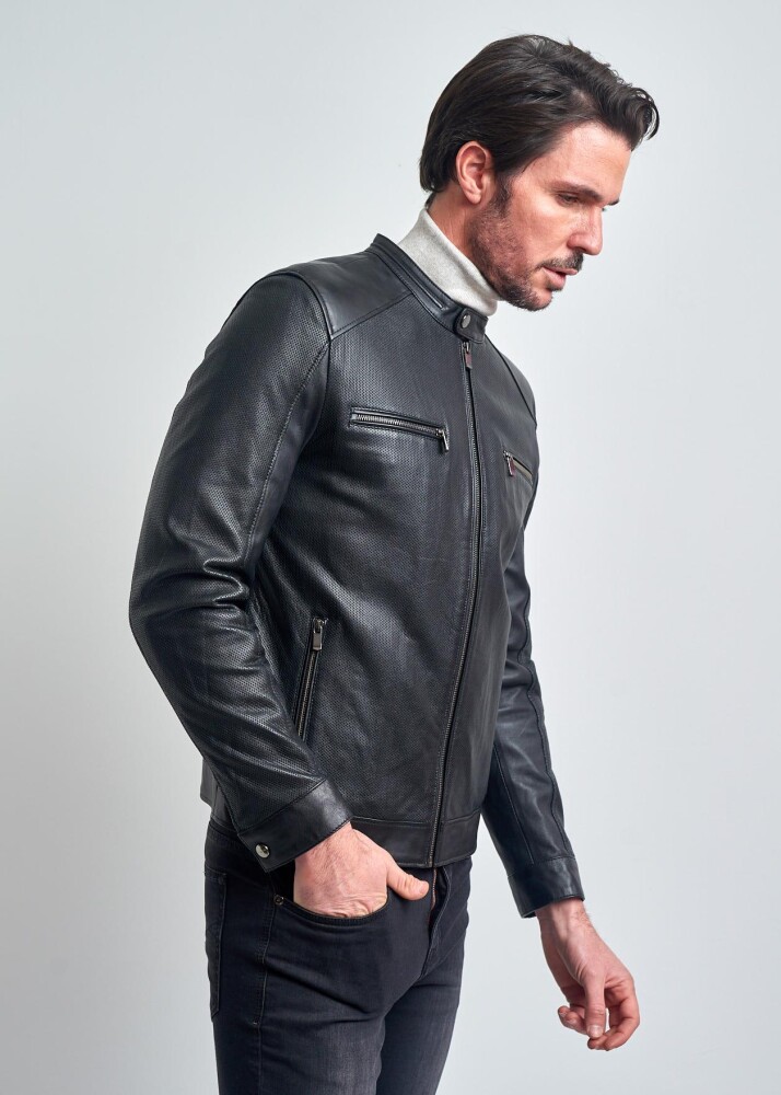 THEODORE SLIM CUT BIKER GENUINE LEATHER JACKET - 5