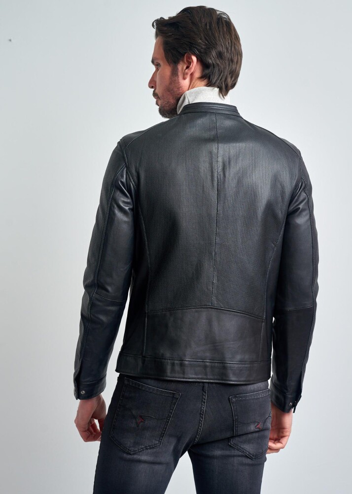 THEODORE SLIM CUT BIKER GENUINE LEATHER JACKET - 6