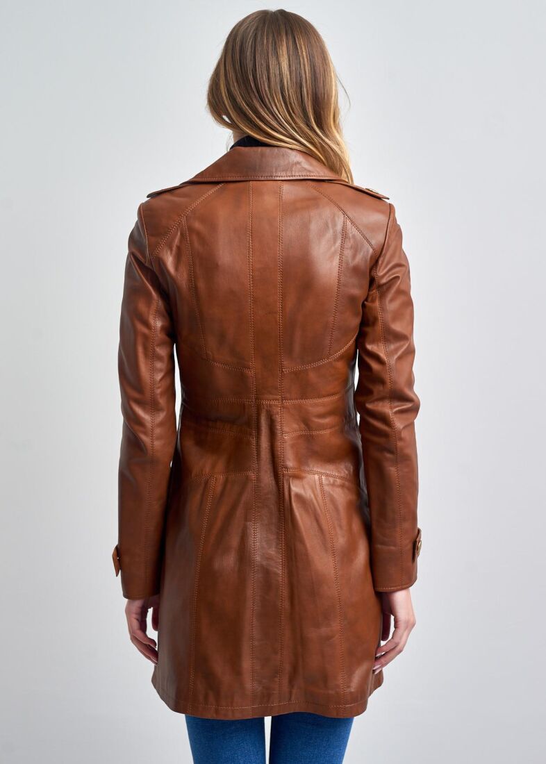 WOMEN'S LEATHER TRENCH COAT - 11